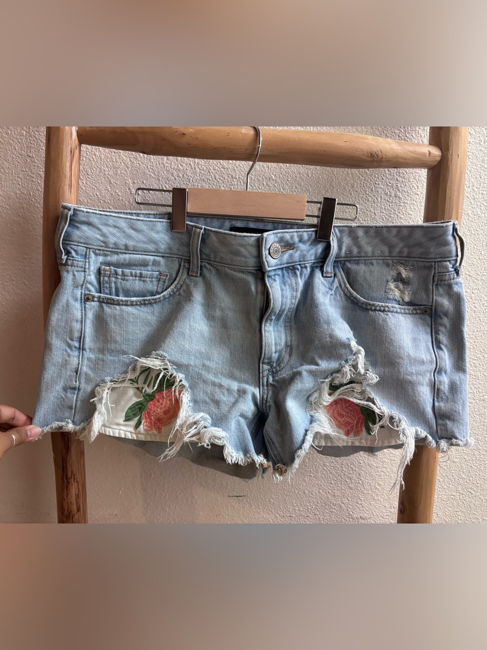 Express denim shorts mid rise